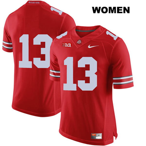 Ohio State Buckeyes Women's Rashod Berry #13 Red Authentic Nike No Name College NCAA Stitched Football Jersey XH19W62KM